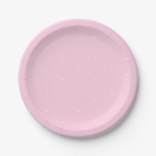 Customise w/ your "A" Initial letter, white pink - Paper Plate (Front)