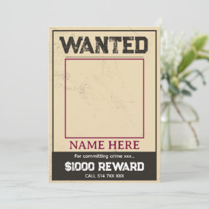 Customise Wanted Poster Blank Template Editor