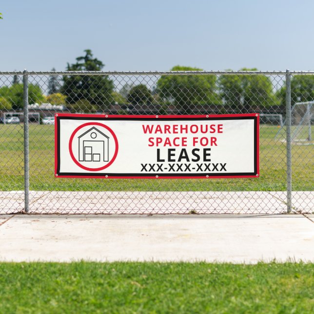 Customise Warehouse Space For Lease Fence Large  Banner (Insitu)