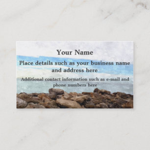 Customise Watercolor Beach Scene Business Cards