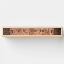 Customise Wedding Couple Name Love Wooden Texture 