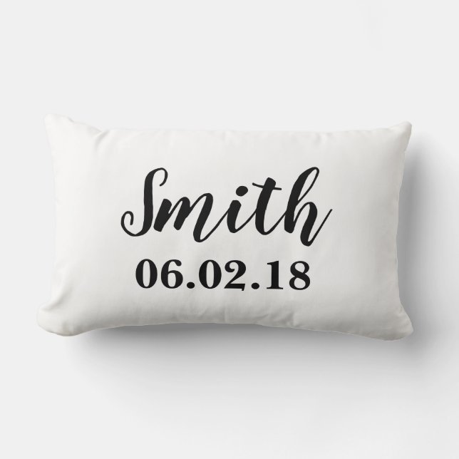 Customise Wedding Date Bedroom Pillow (Front)