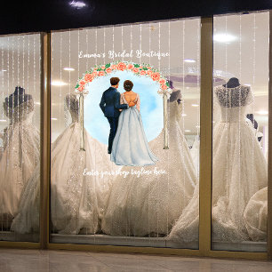 Customise Wedding Dress Bridal Boutique Shop Window Cling