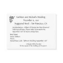 Customise Wedding Hotel Accommodation Insert Card