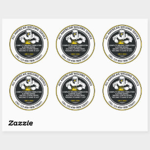 Customise Welder Welding Business Truck Van Round Classic Round Sticker