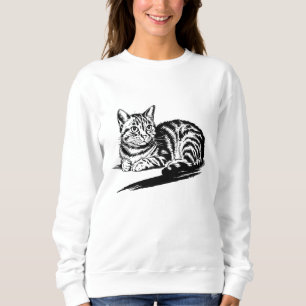 Customise White Black Cat Mum Cute Funny Pet Photo Sweatshirt