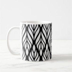 Customise White Leaf Pattern Coffee Mug