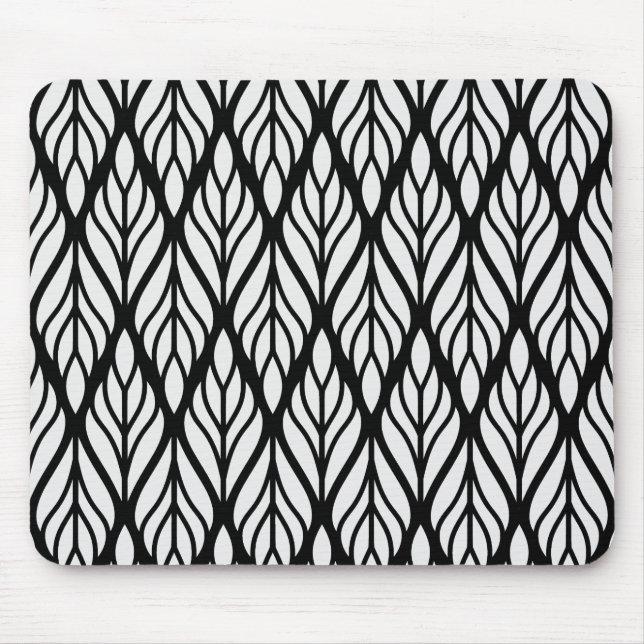 Customise White Leaf Pattern Mouse Mat (Front)