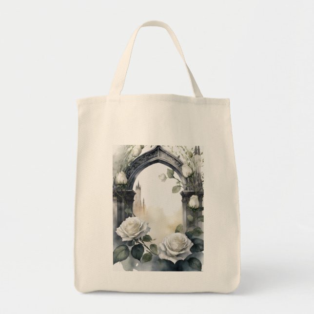 customise white rose tote (Front)