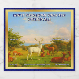 Customise White Stag Home Crafted Golden Ale Beer Bottle Label