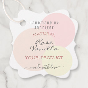 Customise Whole Text Pretty Pastel Colours on Whit Favour Tags