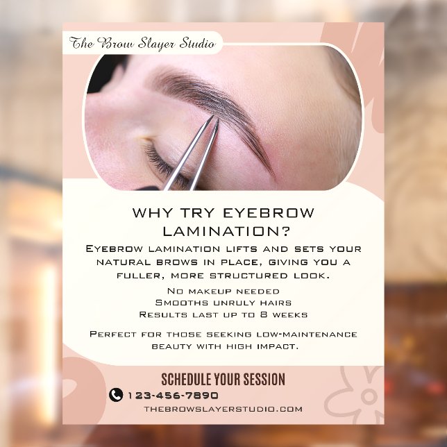 Customise Why Eyebrow Laminating Studio Service Window Cling (Sheet 2)