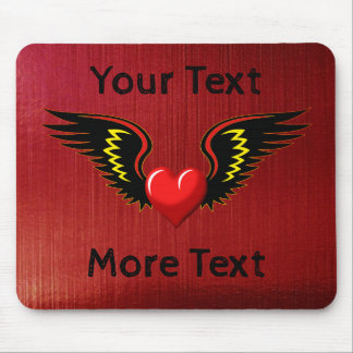 Customise Winged Heart Mouse Mat