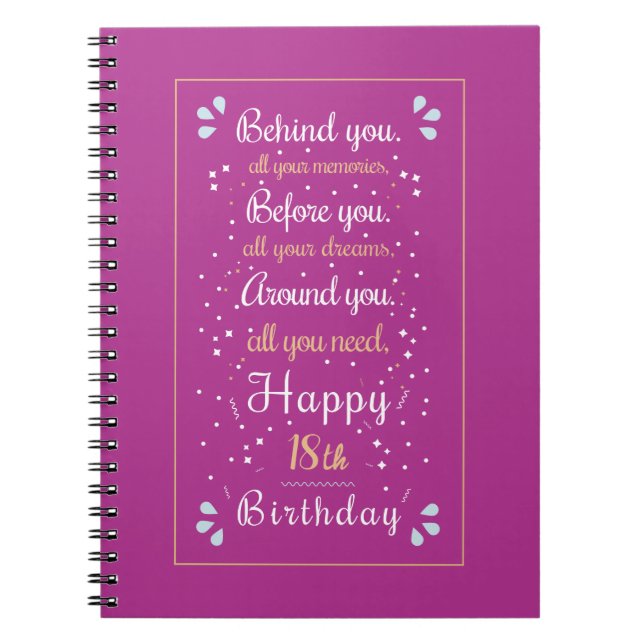 Customise with Editable Age: Birthday Notebook (Front)