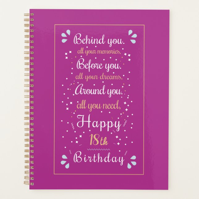 Customise with Editable Age Birthday Planner (Front)