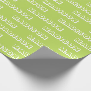 Customise with Name, Text Birthday Gift lime green Wrapping Paper
