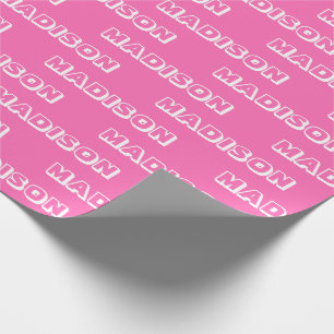 Customise with Name, Text, Birthday Gift Pink Wrapping Paper