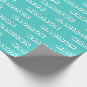 Customise with Name, Text, Birthday Gift turquoise Wrapping Paper