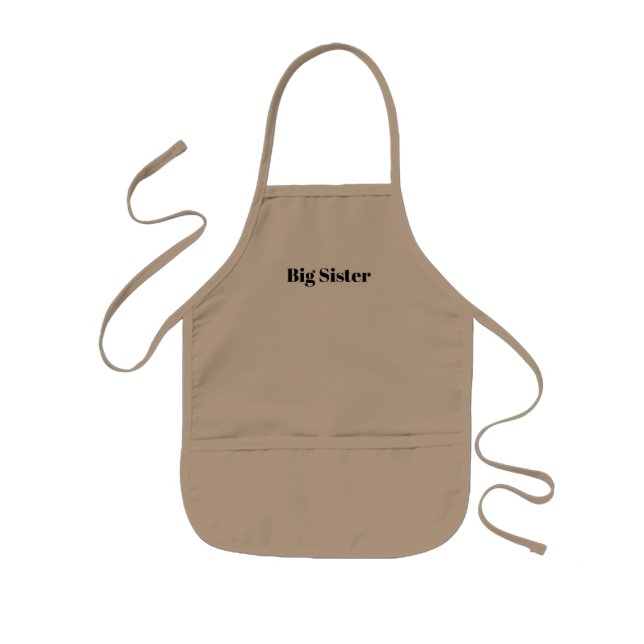 Customise with name, text minimalist Big Sister Kids Apron (Front)