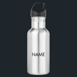 Customise with name, text minimalist black letters 532 ml water bottle<br><div class="desc">Customise with name,  text minimalist black letters stainless steel water bottle</div>