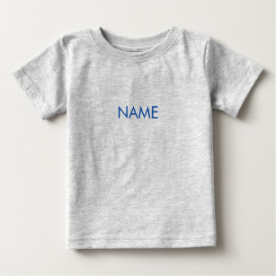 Customise with name, text minimalist blue letters baby T-Shirt