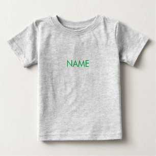Customise with name, text minimalist green letters baby T-Shirt