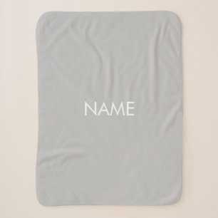 Customise with name, text minimalist grey white sherpa blanket
