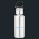 Customise with name, text minimalist light blue 532 ml water bottle<br><div class="desc">Customise with name,  text minimalist light blue stainless steel water bottle</div>