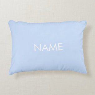 Customise with name, text minimalist light blue decorative cushion