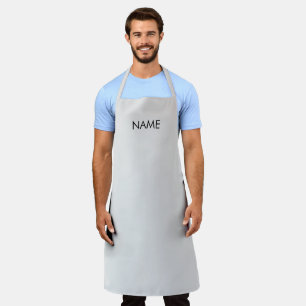Customise with name, text minimalist light grey apron