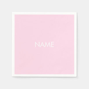 Customise with name, text minimalist light pink napkin