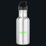 Customise with name, text minimalist neon green 532 ml water bottle<br><div class="desc">Customise with name,  text minimalist neon green stainless steel water bottle</div>