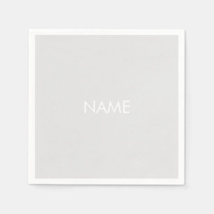 Customise with name, text minimalist pale grey napkin