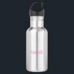 Customise with name, text minimalist pink 532 ml water bottle<br><div class="desc">Customise with name,  text minimalist pink stainless steel water bottle</div>