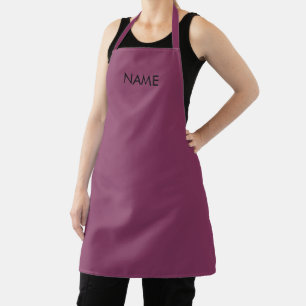 Customise with name, text minimalist plum black apron