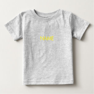 Customise with name, text minimalist yellow letter baby T-Shirt