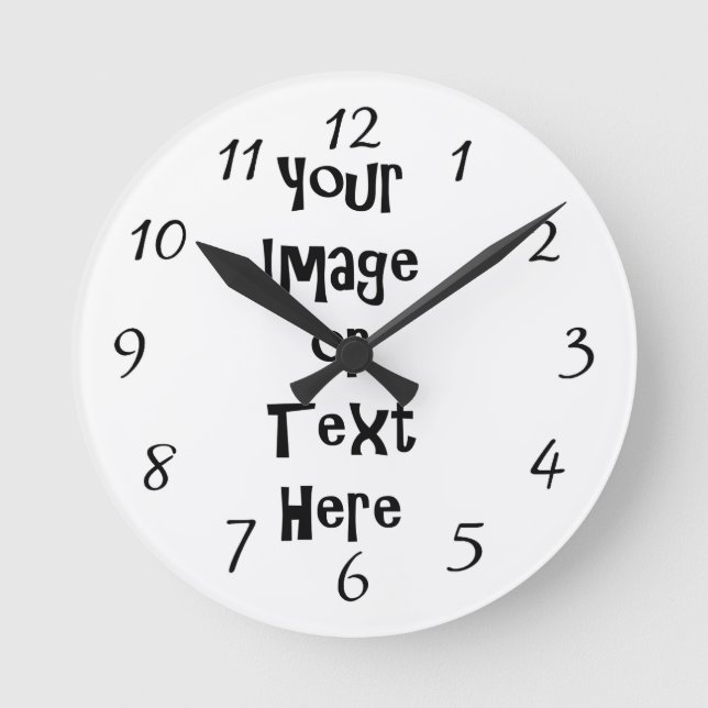 Customise with personalised pictures and text round clock (Front)
