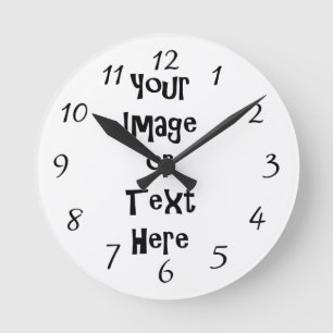 Customise with personalised pictures and text round clock