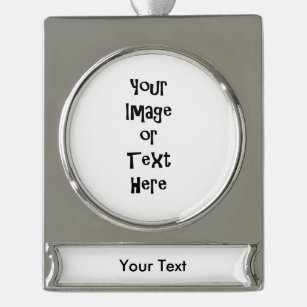 Customise with personalised pictures and text silver plated banner ornament