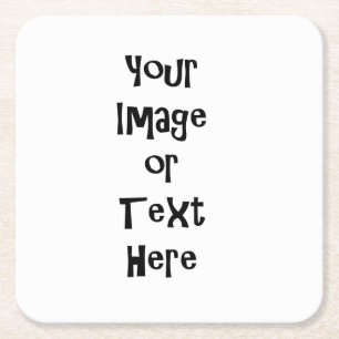 Customise with personalised pictures and text square paper coaster