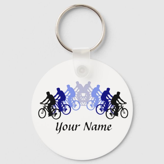 Customise with Your Name Bike, Cycling, Biking, Key Ring (Front)