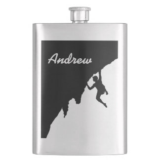 customise with your name rock climber flask