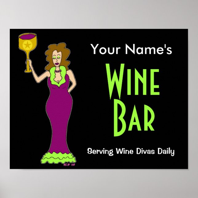 Customise with your name Wine Bar Poster (Front)