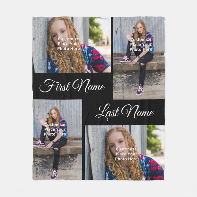 Customise With Your Photo Fleece Blanket (Front)
