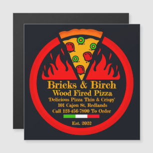 Customise Wood Fired Pizza Restaurant Promo Magnet