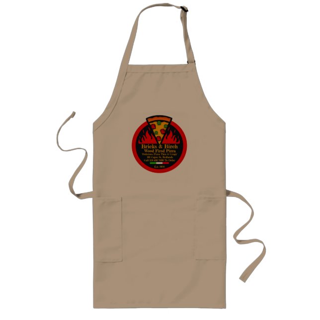 Customise Wood Fired Pizza Restaurant Promo Staff Long Apron (Front)