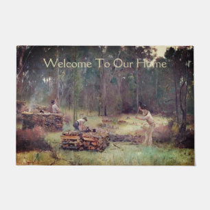 Customise Wood Splitters Tom Roberts 1886 Oz Art Doormat
