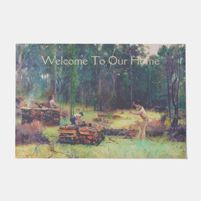 Customise Wood Splitters Tom Roberts 1886 Oz Art Doormat (Front)