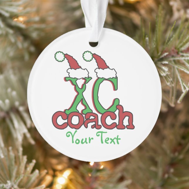 Customise XC Cross Country Coach Christmas Holiday Ornament (Tree)