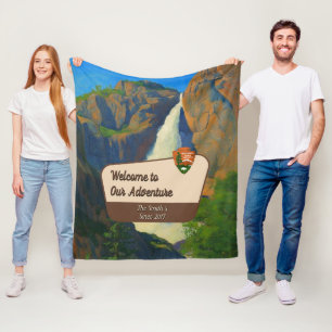 Customise Yosemite Falls Park Family Adventure Fleece Blanket